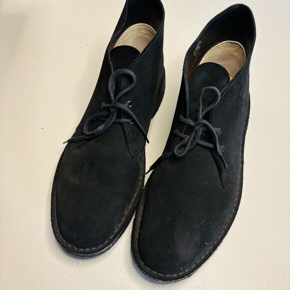 Clarks Desert Boot 12 M Men's Chukka Black Charles F. Stead Leather Upper W/Box - Picture 3 of 16